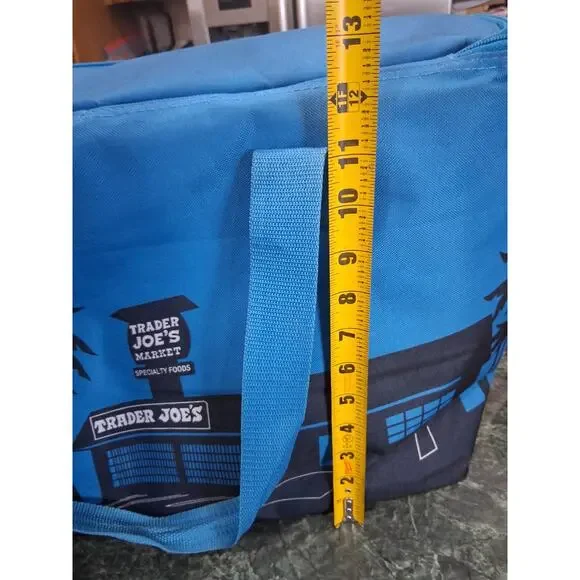 2- Trader Joe’s Insulated Tote Bags - 8 Gallon Blue - Lg Black Red Embroidered - Picture 6 of 13